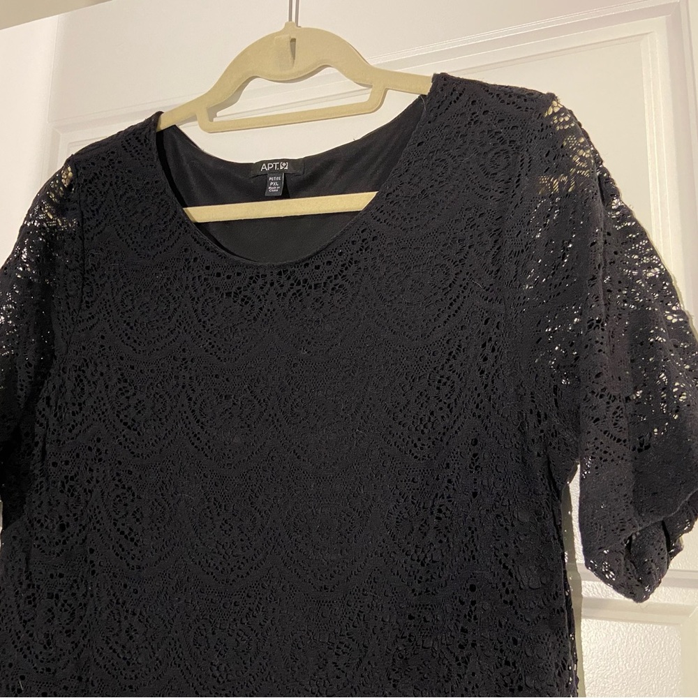 Black lace mini dress